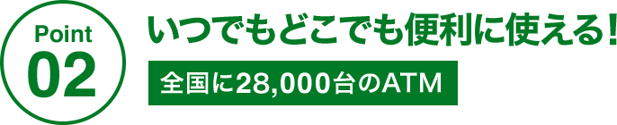 Point02 いつでもどこでも便利に使える! 全国に28,000台のATM