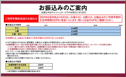 武蔵野銀行(お振込み)